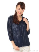 すかしニットパーカー　3/イエロー