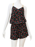 ハート柄ロンパース/ブラック