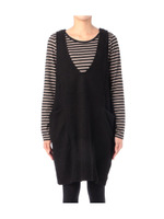 ボーダーTシャツ+ワンピースセット/キャメル(041)