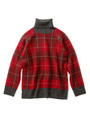 PLAID TURTLE KNIT/RED