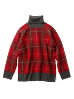 PLAID TURTLE KNIT/RED