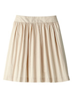 [L]ギャザータフタスカート/ベージュ系(051)