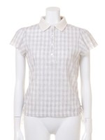 ｃギンガムラッセルニットポロ/ミディアムグレー