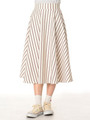 すきな丈スカート ミモレ ストライプ/Ivory
