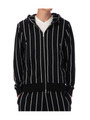 ピンストライプZIPパーカー/ブラック(019)