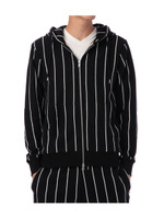ピンストライプZIPパーカー/ブラック(019)