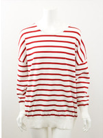 ボーダーオーバー ニット/RD