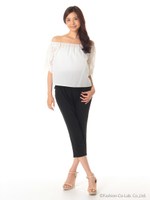 異素材オフショルｓｅｔ　ｕｐ/ブラック