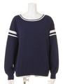 【BED＆BREAKFAST】Stripe Stretch Big Knit/WINE