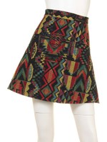 【Chille anap】ネイティブ柄台形スカート/BK