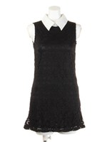 【Chille anap】襟付きお花レースOP/BK