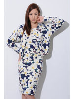 【OU】フラワープリントニットカーデ/PINK