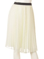 アコーディオンプリーツミディスカート/ホワイト