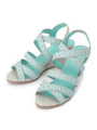 クロッシーウェッジソールサンダル/ライトグリーン(021)