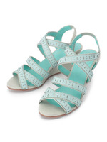 クロッシーウェッジソールサンダル/ライトグリーン(021)