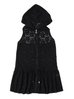 ジップアップレースパーカー/クロ