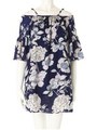 フラワープリントシフォンチュニック/ネイビー