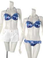 ボカシガラフリルビキニセット/ピンク