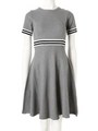 ラインニットワンピ―ス/グレー