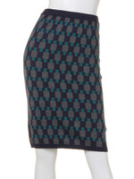 幾何学ニットタイトSK/BLD