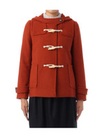 変り織りショート丈ダッフルコート/オレンジ(067)