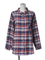 Check gather shirts/BLUE