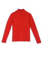 RIB H/N knit TOPS/GRY