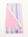 Turtle Bay ツートンストライプビーチラグ/ピンク(372)