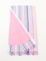 Turtle Bay ツートンストライプビーチラグ/ピンク(372)