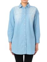 [L]デニムシャツワンピース/ブルー系(991)