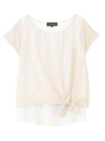 [L]レイヤード風ボーダーシャツ/ライトブルー(391)