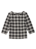 [S]タータンチェック柄ブラウス/ブラック(219)
