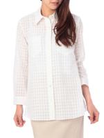 シアーギンガムチェックシャツ/サックス(490)