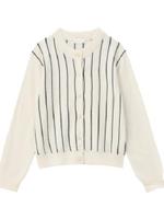 ストライプニットカーディガン/オフホワイト(303)