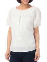 タック使いシャーリングブラウス/ブラック(019)