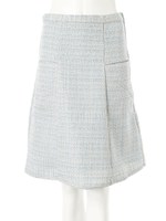 ツイードフレアスカート/サックス