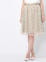 ドットチュール使いリバーシブルスカート/ピンクゴールド(005)