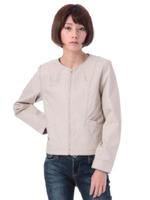 ノーカラーライダースジャケット/オフホワイト(003)