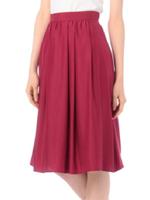 ハイウエストプリーツスカート/ボルドー(064)