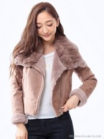 フェイクムートンジャケット/ベージュ