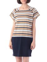 ボタン付バイカラーワンピース/ネイビー(593)