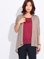 リネン混トッパーニットカーディガン/ホワイト(001)