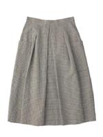 千鳥柄タックスカート/ブラック(219)