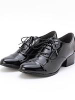 太ヒールレースアップシューズ/ブラック(119)