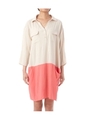 配色シャツワンピース/ピンク系(071)