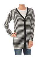 変わり織りロングニットカーディガン/ブラック(319)