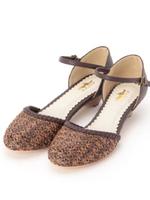 編みこみストラップサンダル/ブラック(019)