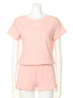 TINY RIBBED T ROMPER/PINK