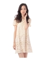 オパールレースチュニックワンピース/ライトベージュ(051)