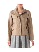 スタンドカラーミリタリージャケット/ベージュ系(054)